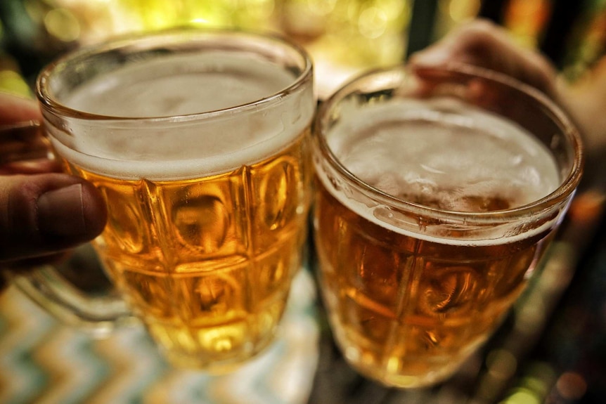 Beer in two glasses.