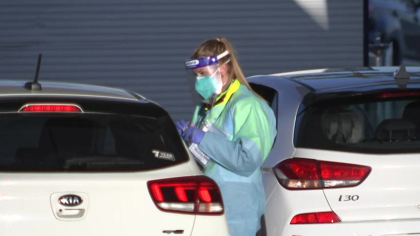 Drive through covid swabs conducted at Bondi site