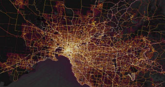 A heat map of Melbourne.