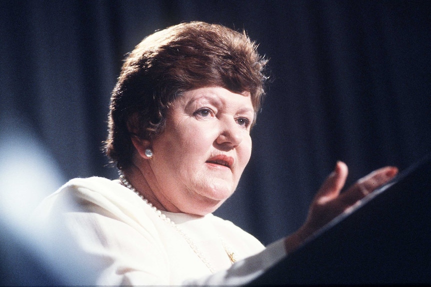 Joan Kirner giving a speech.