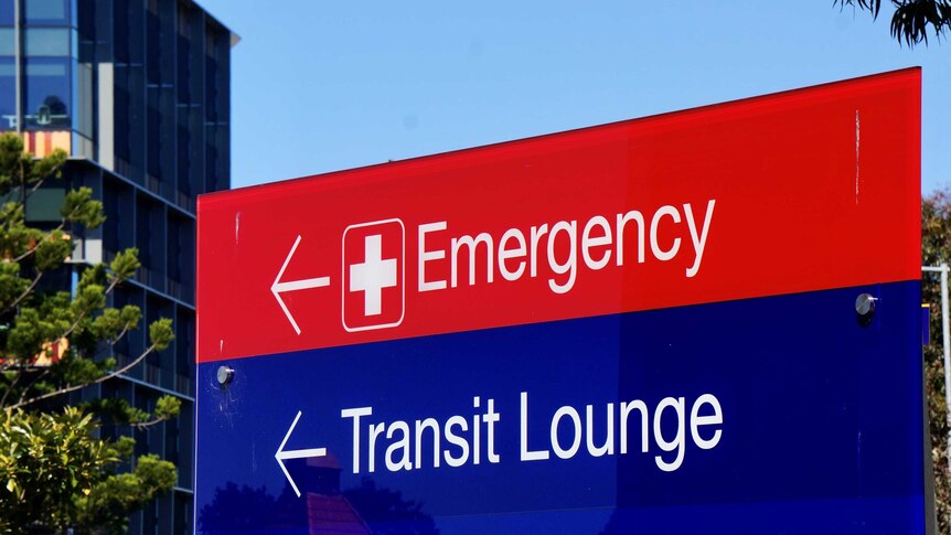 An emergency sign at Sydney's Royal North Shore hospital.