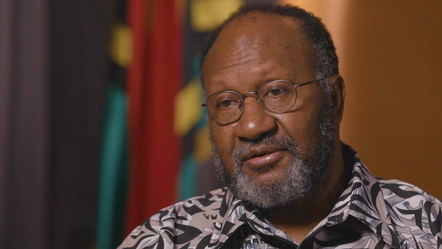 Vanuatu's Prime Minister Charlot Salwai, interviewed for the documentary Australia Calling.