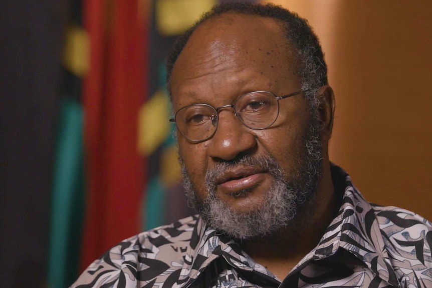 Vanuatu's Prime Minister Charlot Salwai, interviewed for the documentary Australia Calling.