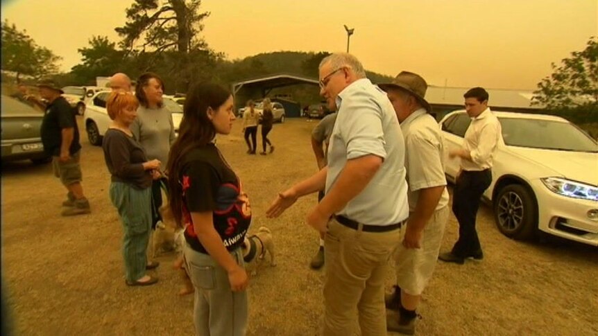 Prime Minister Scott Morrison has been met with hostility and criticism while visiting bushfire victims