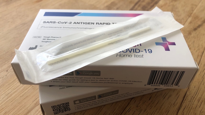 Packaging of a rapid antigen test.