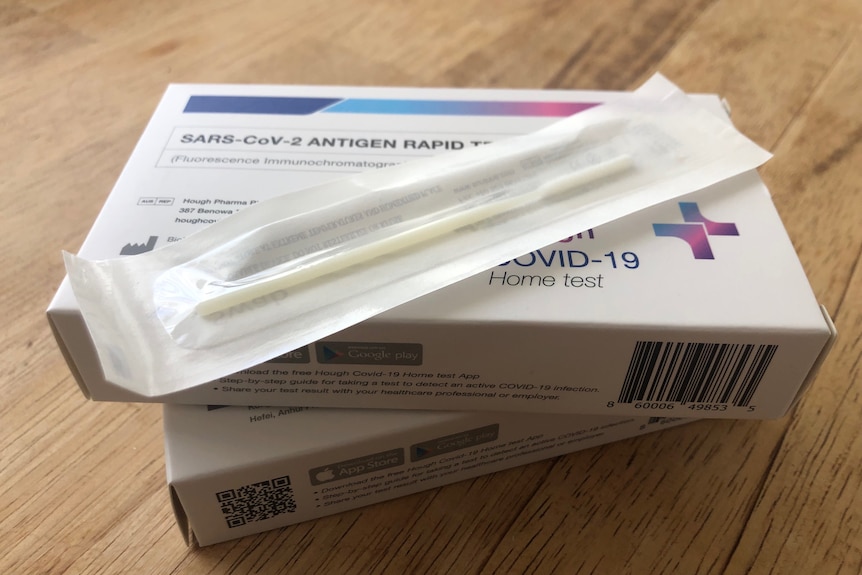 Packaging of a rapid antigen test.