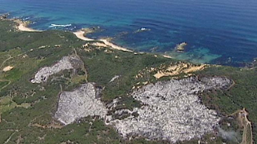 The fire has burned through 15 hectares of land at Point Nepean.