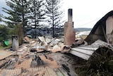 A house destroyed by fire at Catherine Hill Bay