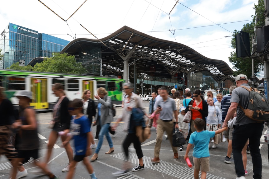 Outside Melbourne's Southern Cross Station