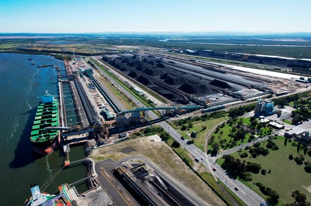 Aerial view of Newcastle's NCIG third coal loader