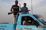 Members of Civilian Joint Task Force on patrol in Maiduguri.