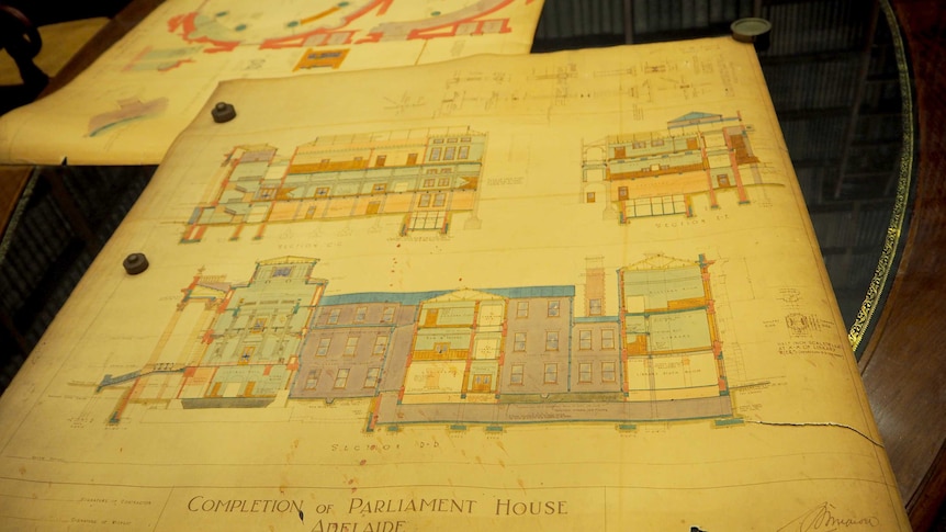Rare design plans for South Australia's Parliament House.