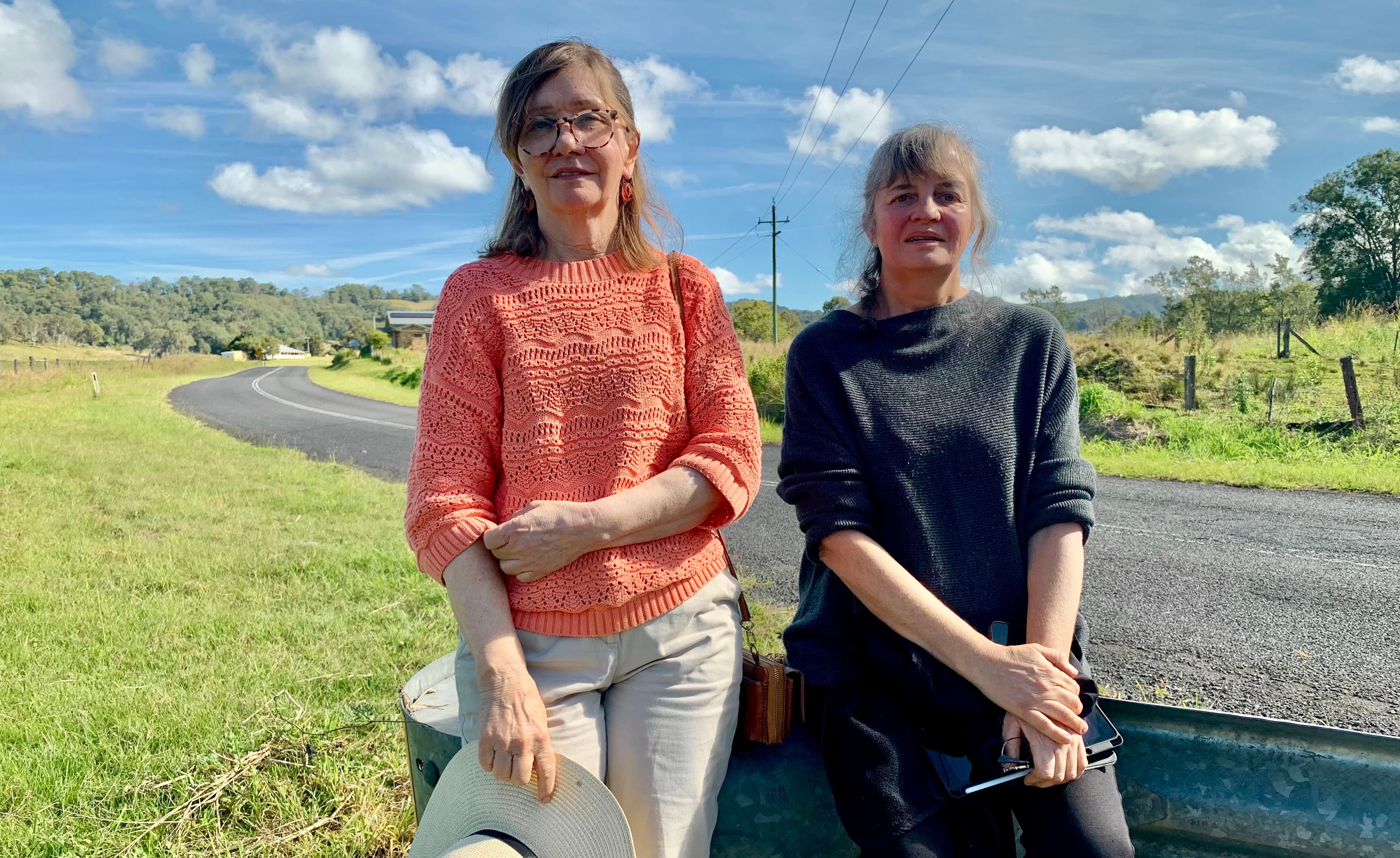 two women at road side