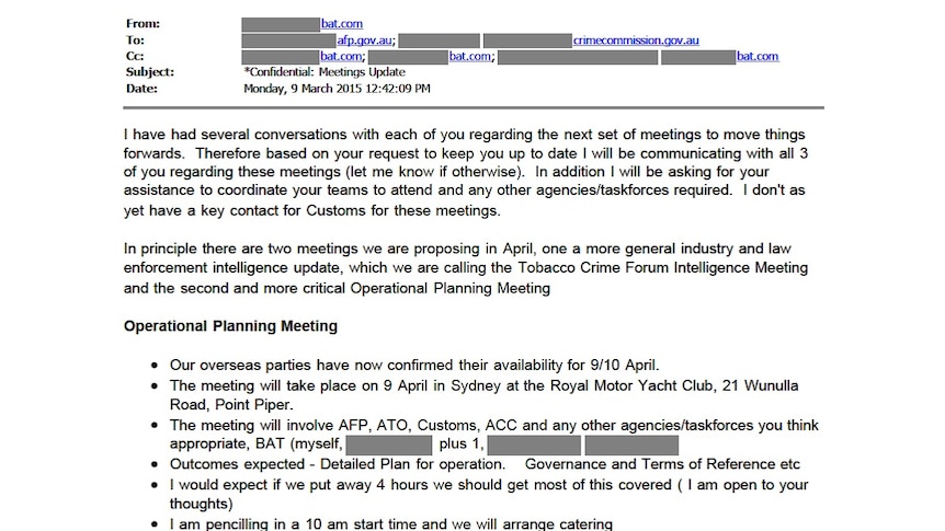 An email obtained by the ABC calling for a "critical Operational Planning Meeting".