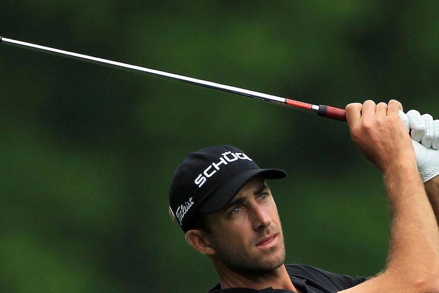 Australia's Geoff Ogilvy hits a shot in the second round of the 2011 Masters tournament.