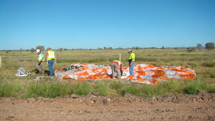 Part of the massive balloon that came down soon after launch