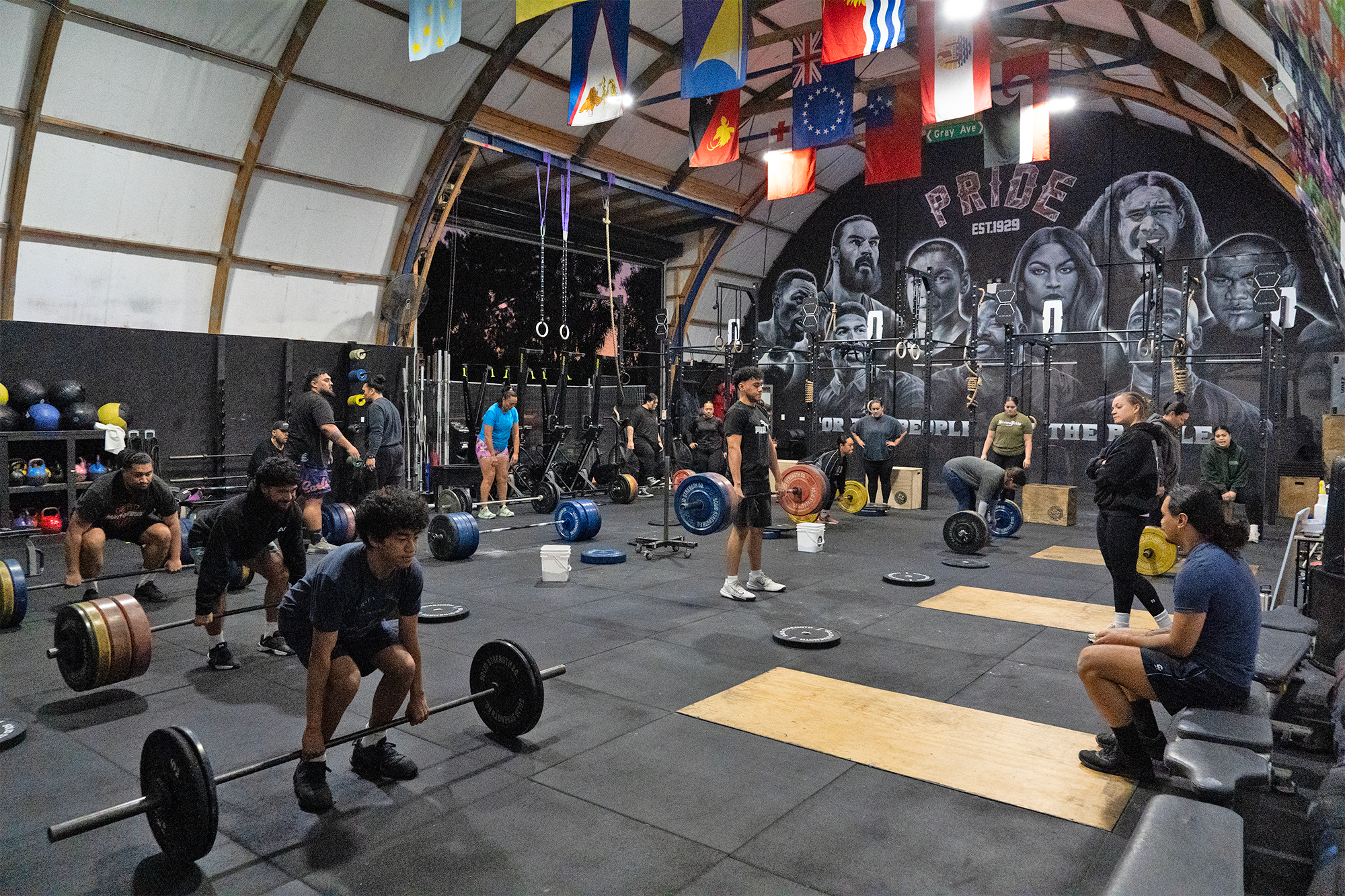 People working out at the Brown Pride Gym.