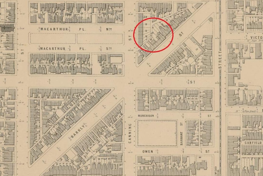 A Metropolitan Board of Works map showing Barkly Street in Carlton