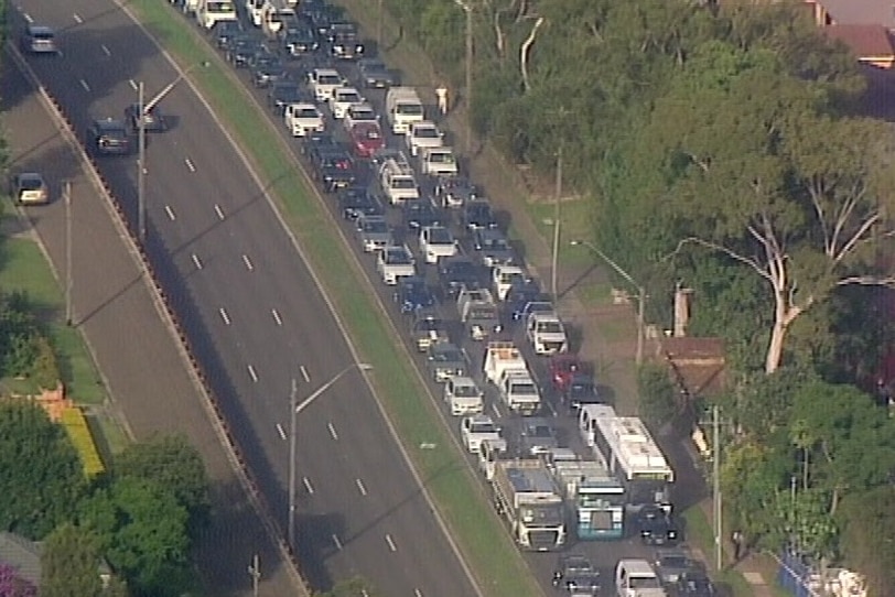 Traffic backed up near Macquarie Park