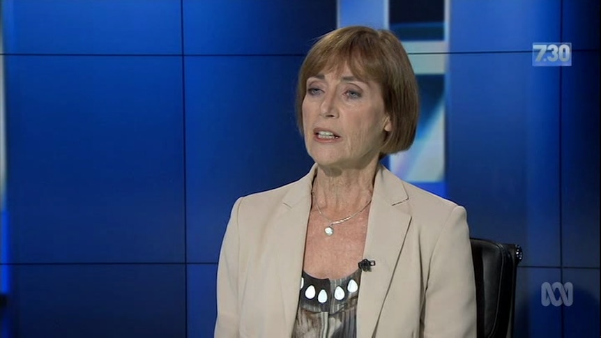 A still of Dr Gabrielle McMullin on ABC's 7.30