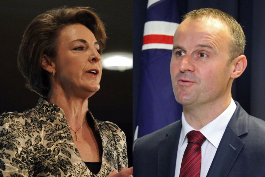 Michaelia Cash and Andrew Barr.