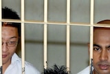 Andrew Chan and Myuran Sukumaran behind bars in Bali cell