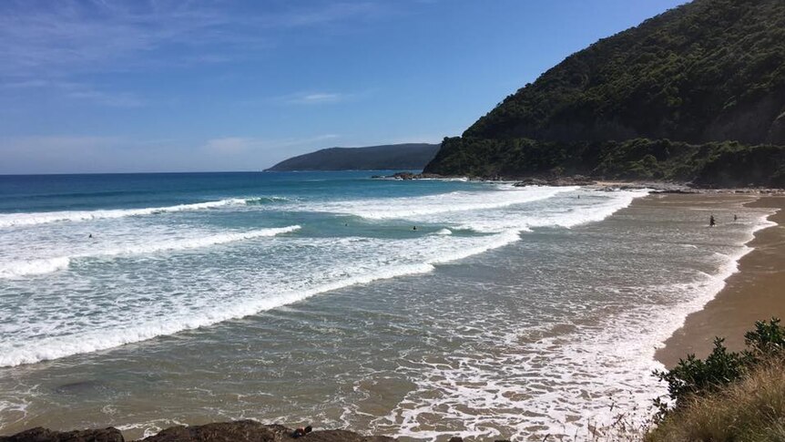 Two people caught in a rip at Lorne, Victoria.