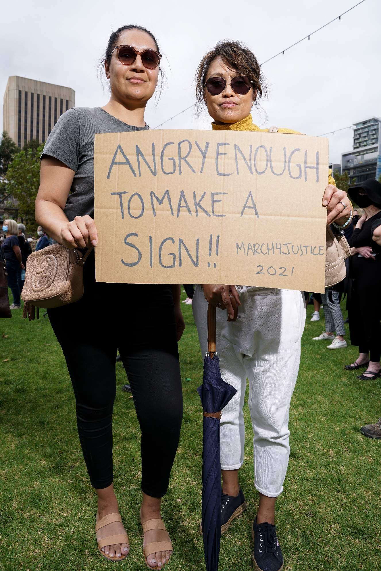 Protesters at the March 4 Justice rally in Victoria Square.