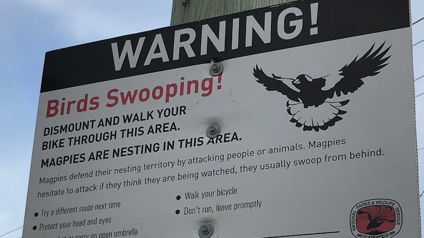 A warning sign in the area.