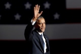 US President Barack Obama acknowledges the crowd at his farewell speech.