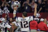 New England Patriots quarterback Tom Brady reacts after winning Super Bowl 51 against Atlanta.