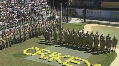 Tribute ... thousands packed the Australia Zoo Crocoseum for the Steve Irwin memorial.