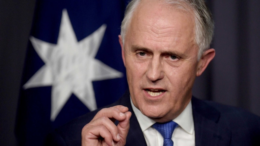 Prime Minister designate Malcolm Turnbull makes a point after winning the Liberal Party leadership ballot.