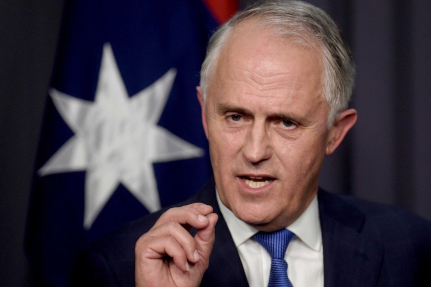 Prime Minister designate Malcolm Turnbull makes a point after winning the Liberal Party leadership ballot.