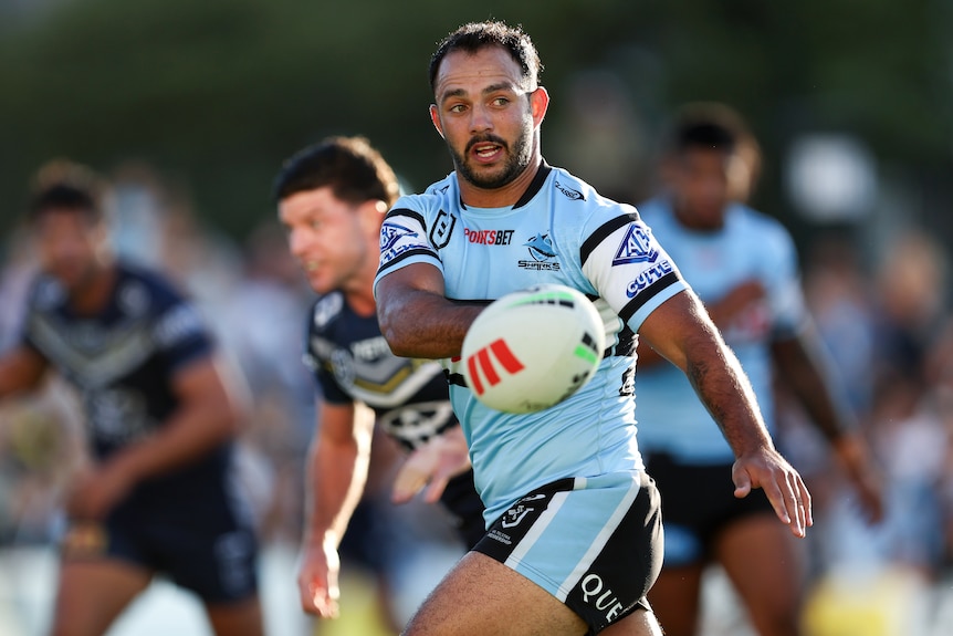 Braydon Trindall playing for the Cronulla Sharks