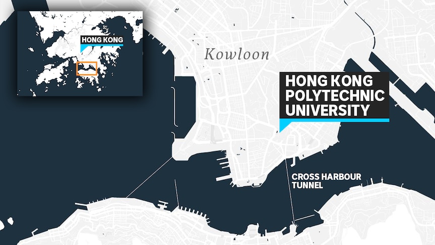 A map of Kong Kong Polytechnic University.