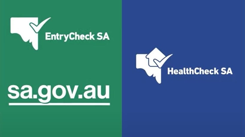 Logos for the EntryCheck SA and HealthCheck SA apps