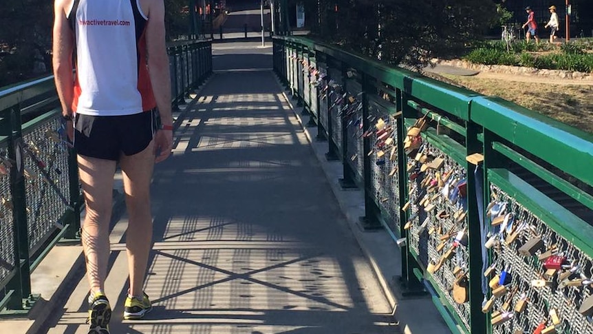 Love locks on Adelaide University footbridge