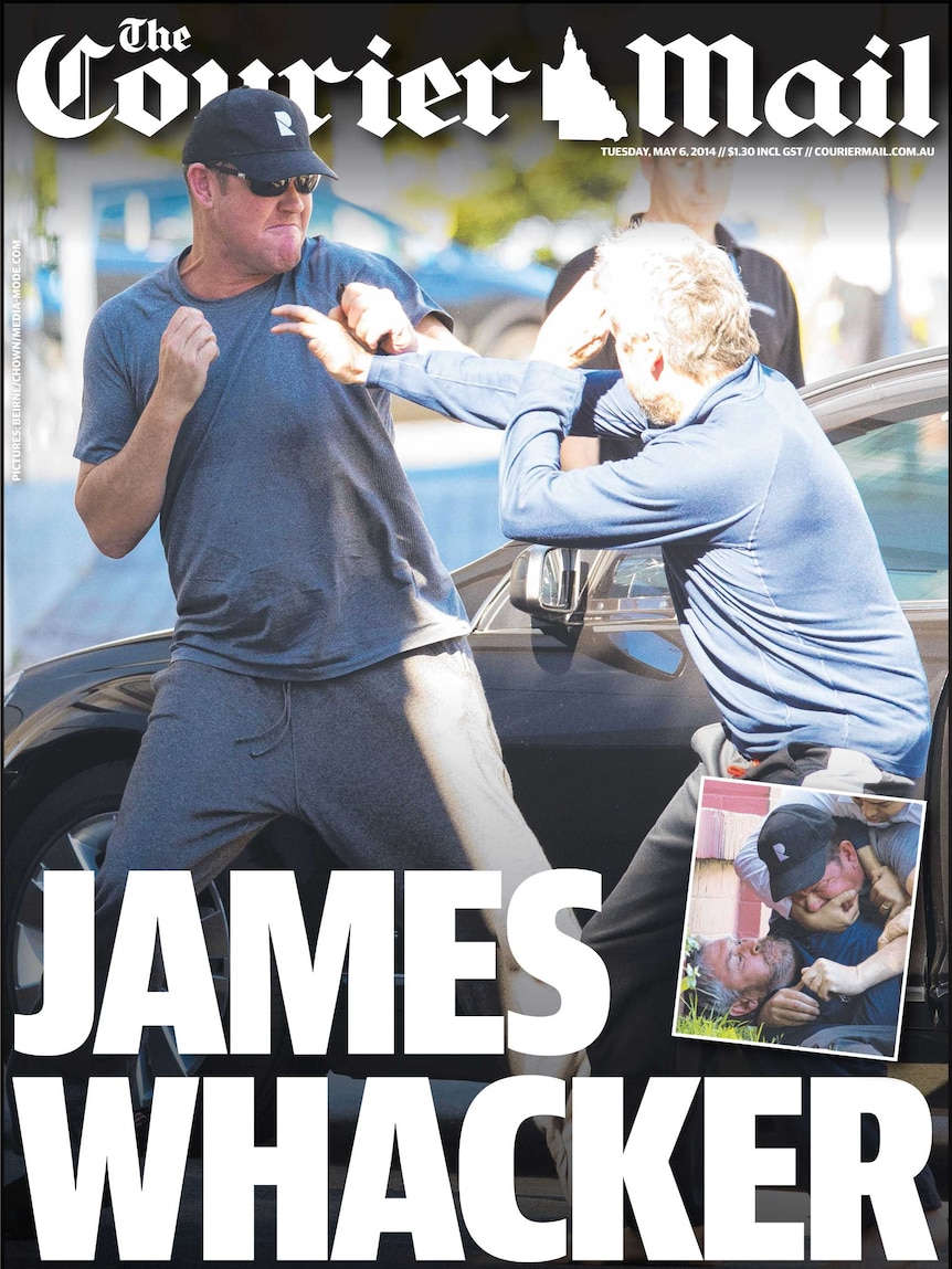 James Packer v David Gyngell Courier Mail front page