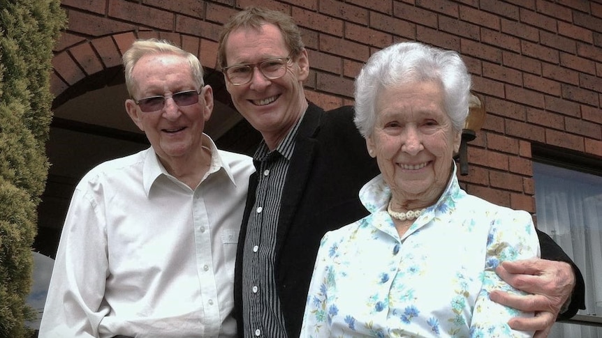 Stephen Edwards with parents David and Nelda