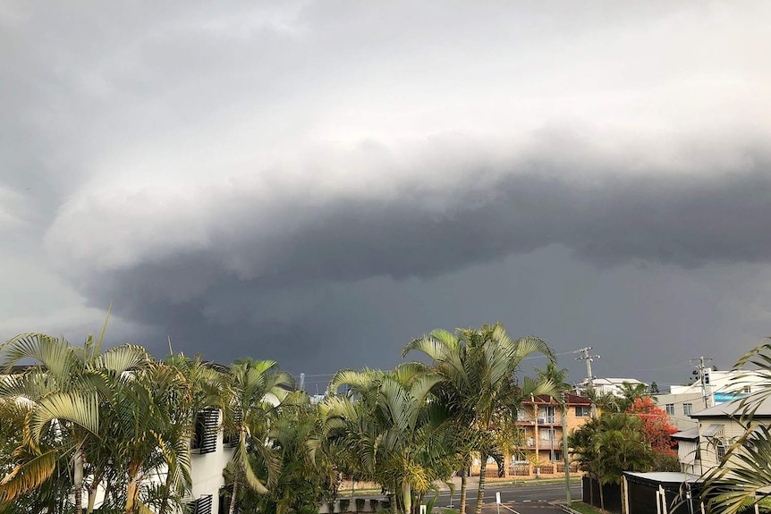 Storm clouds over Windsor in Brisbane on October 31, 2020.