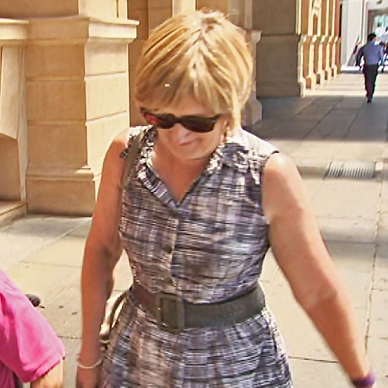 Catherine Harman outside court