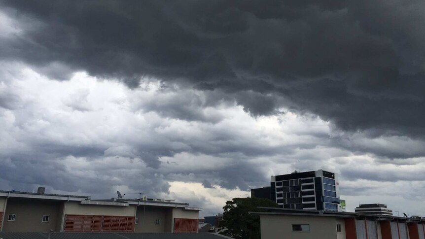 Thunderstorms approaching Brisbane's Fortitude Valley
