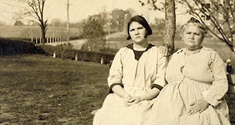 Old photograph of Carrie Buck with her mother Emma, subjects of the infamous U.S Supreme Court case on eugenic sterilisation.