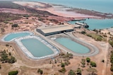 An aerial image of a port on the coast of the Gulf of Carpentaria near Borroloola. 