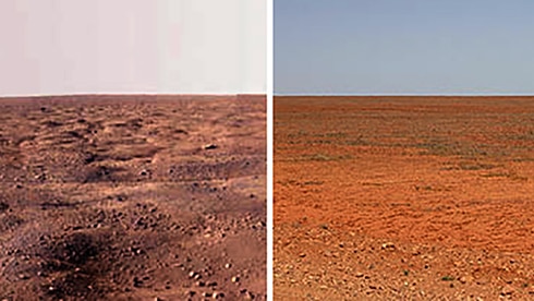 Mars landscape (left) and outback Australia (right)