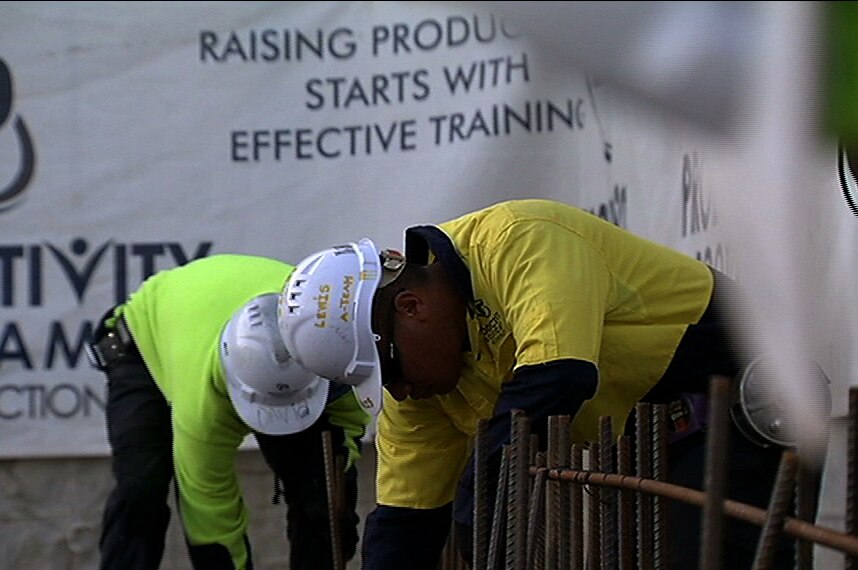 Workers on a NSW construction site