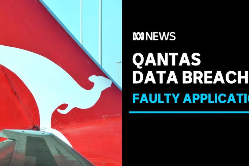 Qantas Data Breach, Faulty Application: The tailfin of a Qantas jet liner.