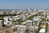 An aerial photo of buildings in Darwin's CBD.