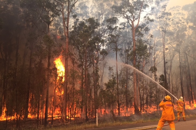 Firefighters battling a blaze near Mendowie on November 7, 2016.